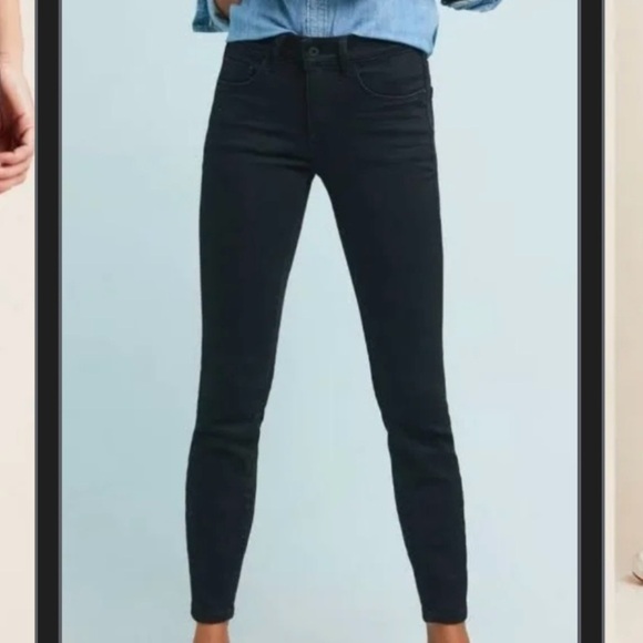 Pilcro and the letterpress by‎ Anthropologie black sz 25 high rise denim legging - Picture 1 of 9
